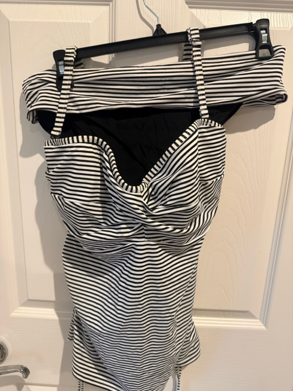 Panache Anya Women’s Black & White Striped Bandeau Tankini - Picture 5 of 5